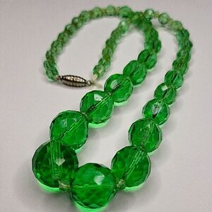 Vintage Green Beaded Necklace